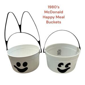 McDonald's 1980’s vintage 2 Happy Meal ghost face Buckets